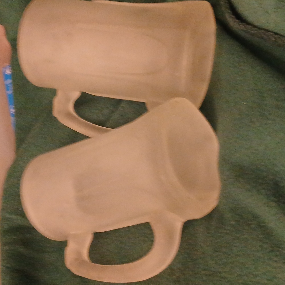 Two 6- inch frosted mugs with handles
